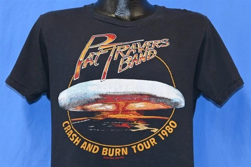 80s PAT TRAVERS BAND CRASH BURN TOUR BLUES ROCK 1980s vintage concert t-shirt, vintage, single stitch, B+ condition