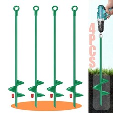 Ground Anchors 18 Inch Heavy Duty Shed Anchor Kit for Trampoline - 4 Pack