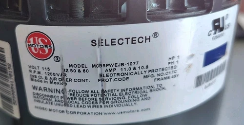 nidec M055PWEJB-1077 programmable ecm blower motor 1hp Rpm1200/Var 4B=40