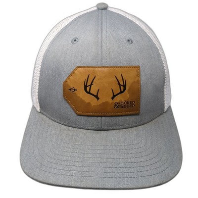 Hooked Tagged Trucker Hat Gray One Size Adjustable Mesh Back 6 Panel