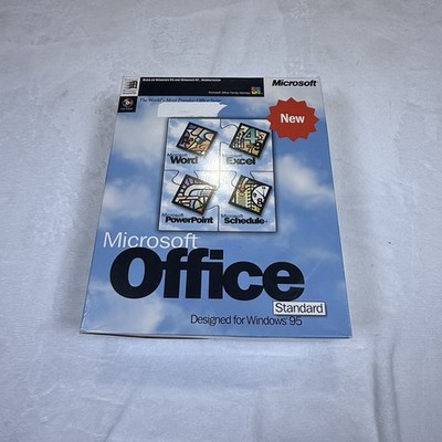 Microsoft Office Standard Windows 95 CD-ROM Big Box Word Excel VTG 62146
