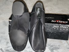 So Danca JZ-43 Women's Black Split Sole Jazz Dance Shoes size 3 1/2