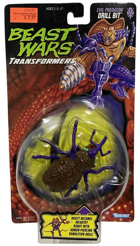 Beast Wars Transformers Drill Bit Kenner Vtg 1996 Action Figure NEW w Creases
