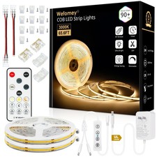 COB LED Strip Light Warm White, 66ft 65.6FT 6480LEDs, 3000K White