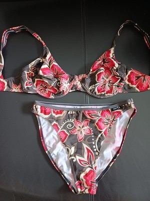 Bügel-Bikini Olympia Gr. 38 / 80 D Grau Rot