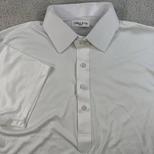 Collars and Co Polo Men Medium White Dress Collar Performance Short Sleeve Shirt