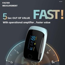 Oxygen-Monitoring LED-Display Battery-Powered Sturdy Finger-Check Pulse Oximeter