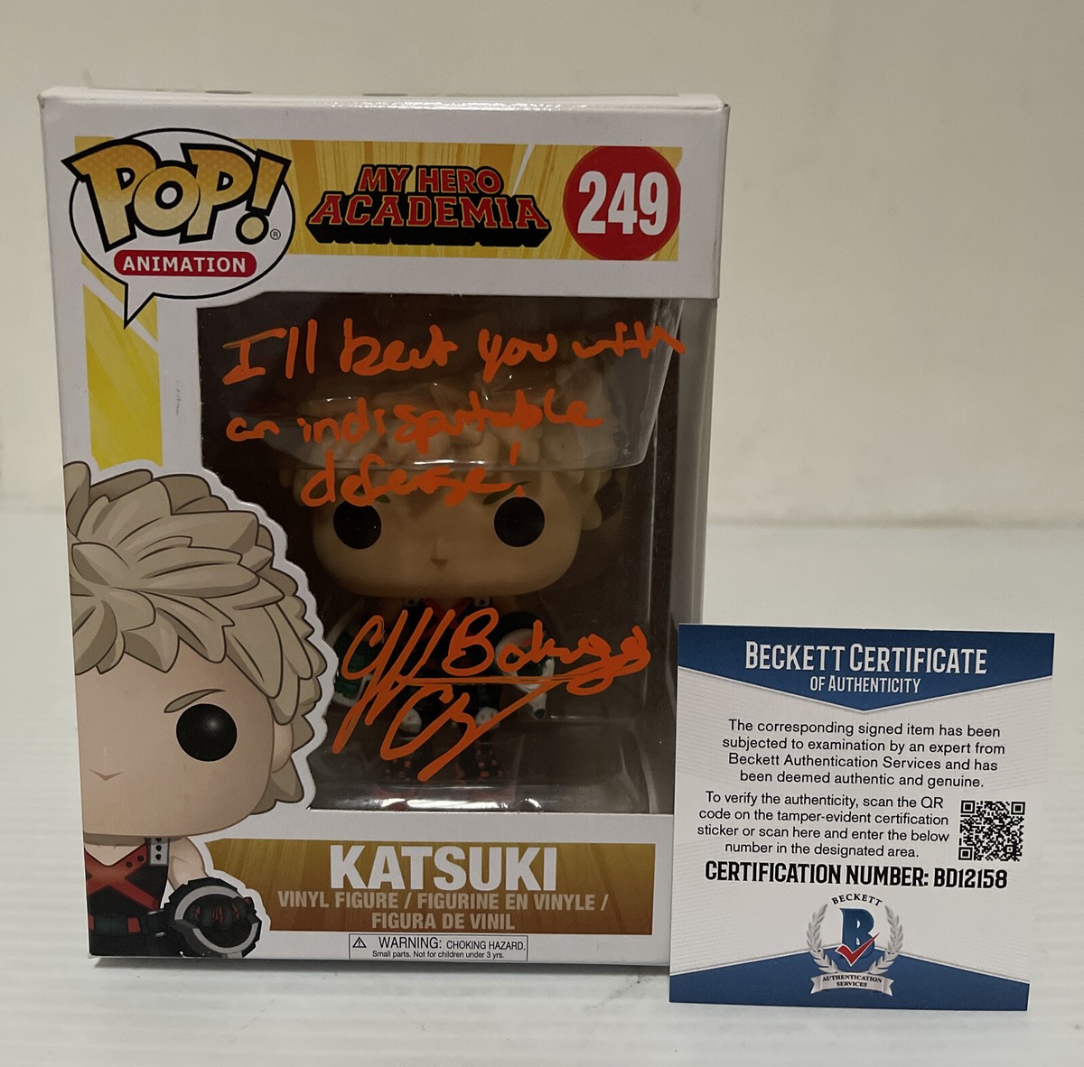 Clifford Chapin Signed Katsuki Bakugo 249 My HERO ACADEMIA Funko