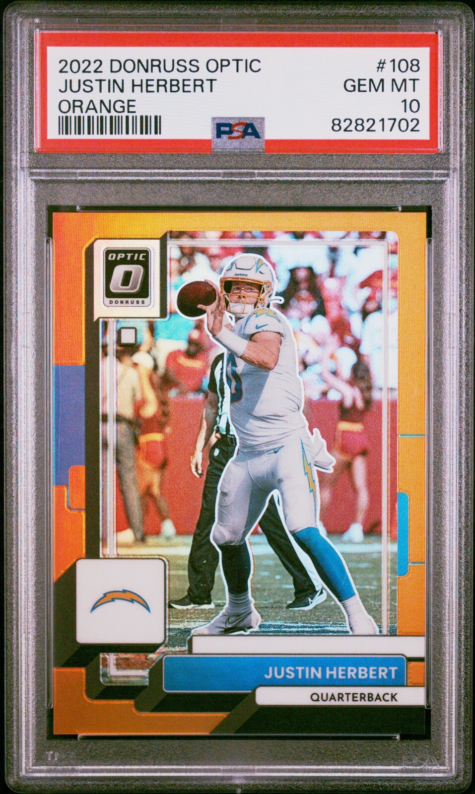 Justin Herbert 2022 Optic Orange /199 PSA 10 #108 POP 10