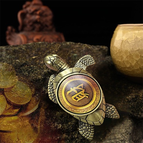 1pc Lucky Turtle Lighter with Chinese Coin Design - Refillable, Adjustable Flame - Picture 8 of 11