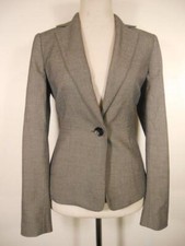 Beautiful Women's Size 4 Jones New York Gray LS Lined Button Blazer Jacket
