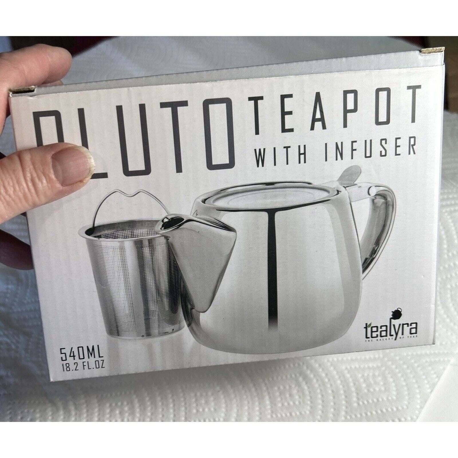 Tealyra Pluto Silver Teapot with Infuser 540ml 18.2oz New-image