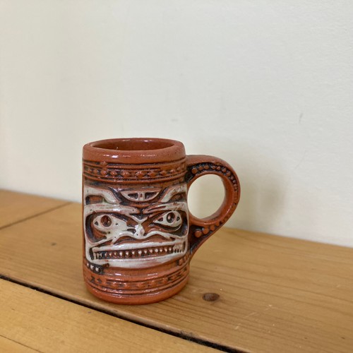 Haida Face Miniature Terracotta Cup Northwest Coast Indigenous Totem Native Art - Bild 4 von 6