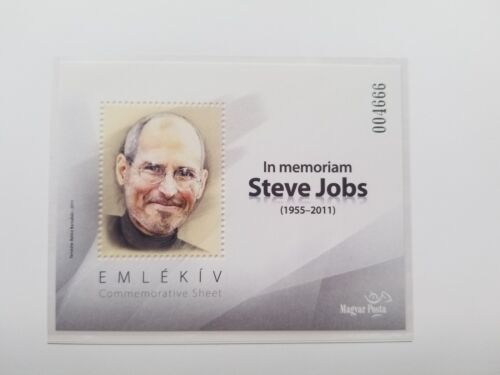 *FREE SHIP Hungary Steve Jobs 1955- 2011 Apple (commemorative folder set) MNH - Picture 2 of 9
