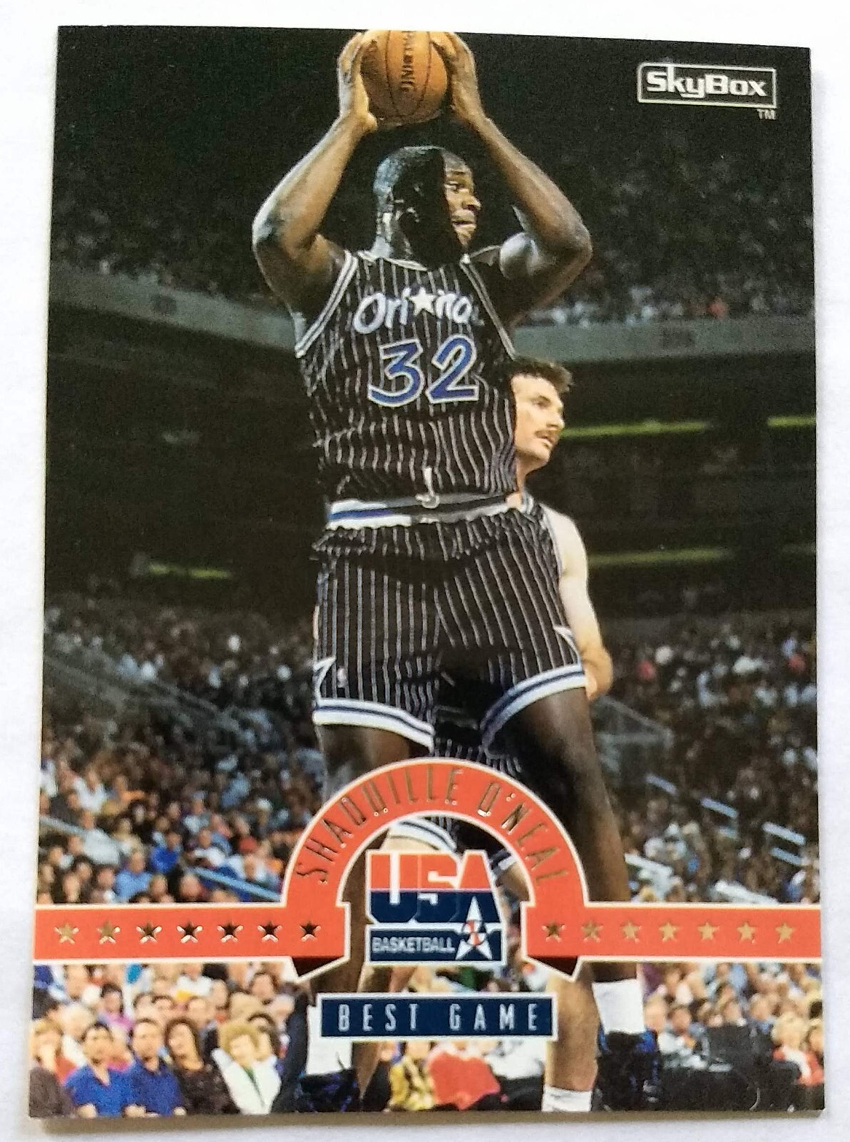 Shaquille O'Neal #69 Basketball Cards 1994 Skybox USA Basketball trading card — raw and PSA graded price guide