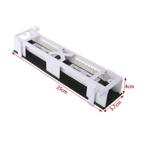 CAT5E Cat5 Wall-Mount Rack Mount Patch Panel for 12 Ports Networking Bracket - Photo 6/7