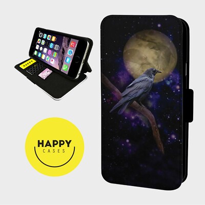 GOTHIC RAVEN MOON MAGIC - Kunstleder Flip Handyhülle - iPhone/Samsung