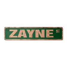 ZAYNE Vintage Street Sign Childrens Name Room Metal Sign
