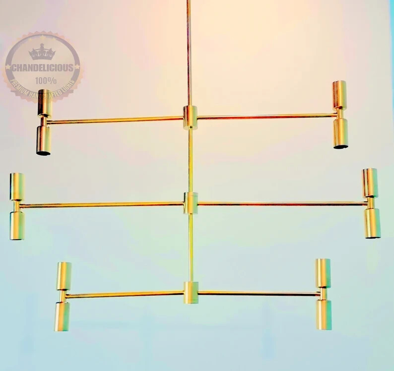 Gewunden Tales Kronleuchter Modern Groß Hängeleuchte Licht 3 Lagen 12 Sputnik