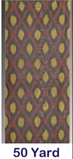 Bulk sale 50 Yard  HAND MADE UZBEK Natural SILK IKAT ADRAS FABRIC #7475**
