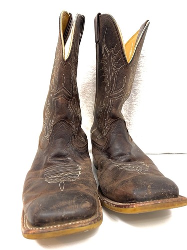 Bota Western Fenoglio Hombre 12 D Punta Cuadrada Ancha Cuero Marrón - Imagen 4 de 9