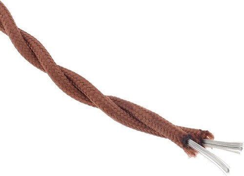 6 ft Twisted Cloth Covered Lamp Cord With Switch Button & Molded Plug 18 Gauge - Picture 4 of 8