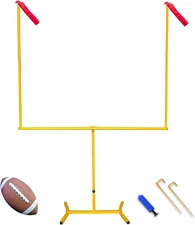 Football Goal Post, Adjustable Height Goal Post Set with Football, Sturdy Steel