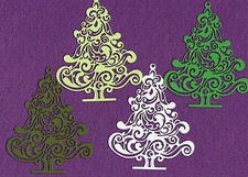 Christmas Tree swirls die cuts scrapbook cards