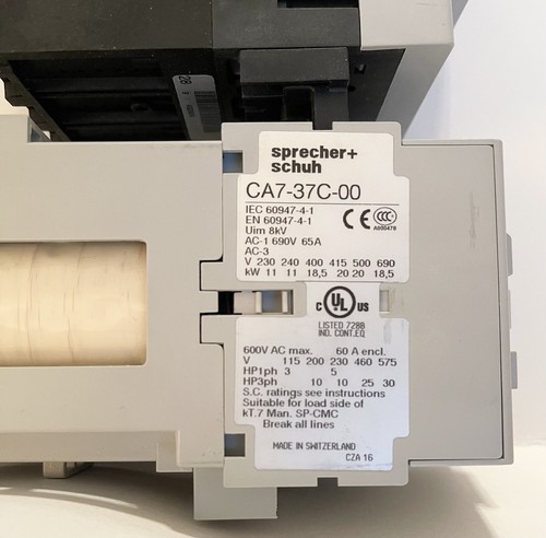 Sprecher Schuh KTA7-45H-32A Manual Motor Starter 32 Amp AND CA7-37C-00 + CA7-PA - Picture 6 of 10