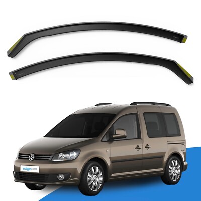 VW Caddy MK3 & MK4 2004-2020 2 Door Van Wind Deflectors 2pc Edgevisors Tinted