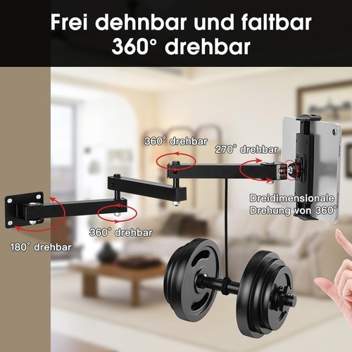Support Mural Tripartite pour Tablette 4-13 Pouces, Rotatif 360°,Rétractable 10-68... - Photo 4/9