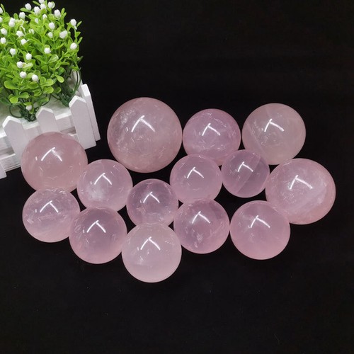 40mm Natural Pink Rose Quartz Crystal Healing Sphere Reiki Gemstone Ball + Stand - Picture 10 of 12