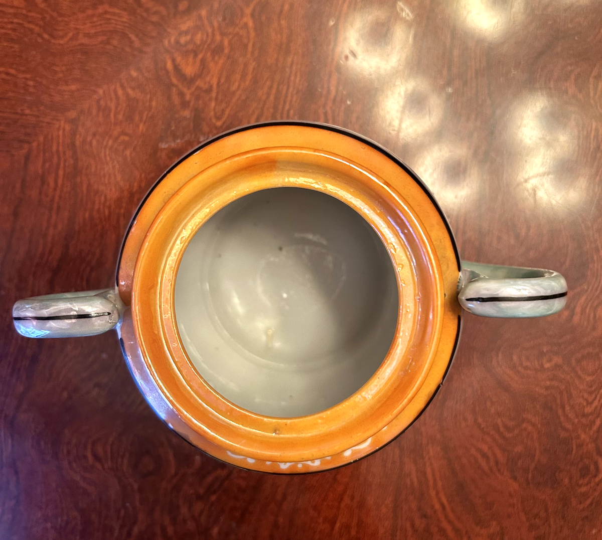 Vtg Takito TT Lusterware Tea Set w/Green/Orange/Cherry Blossoms 18