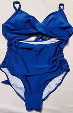 Size Small Eomenie Tummy Control Cutout High Waisted Tie Back One-Piece Swimsuit