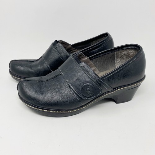 Sofft Euro Soft Womens Leather Clogs Button Detail Black Sz 10M - Picture 4 of 7