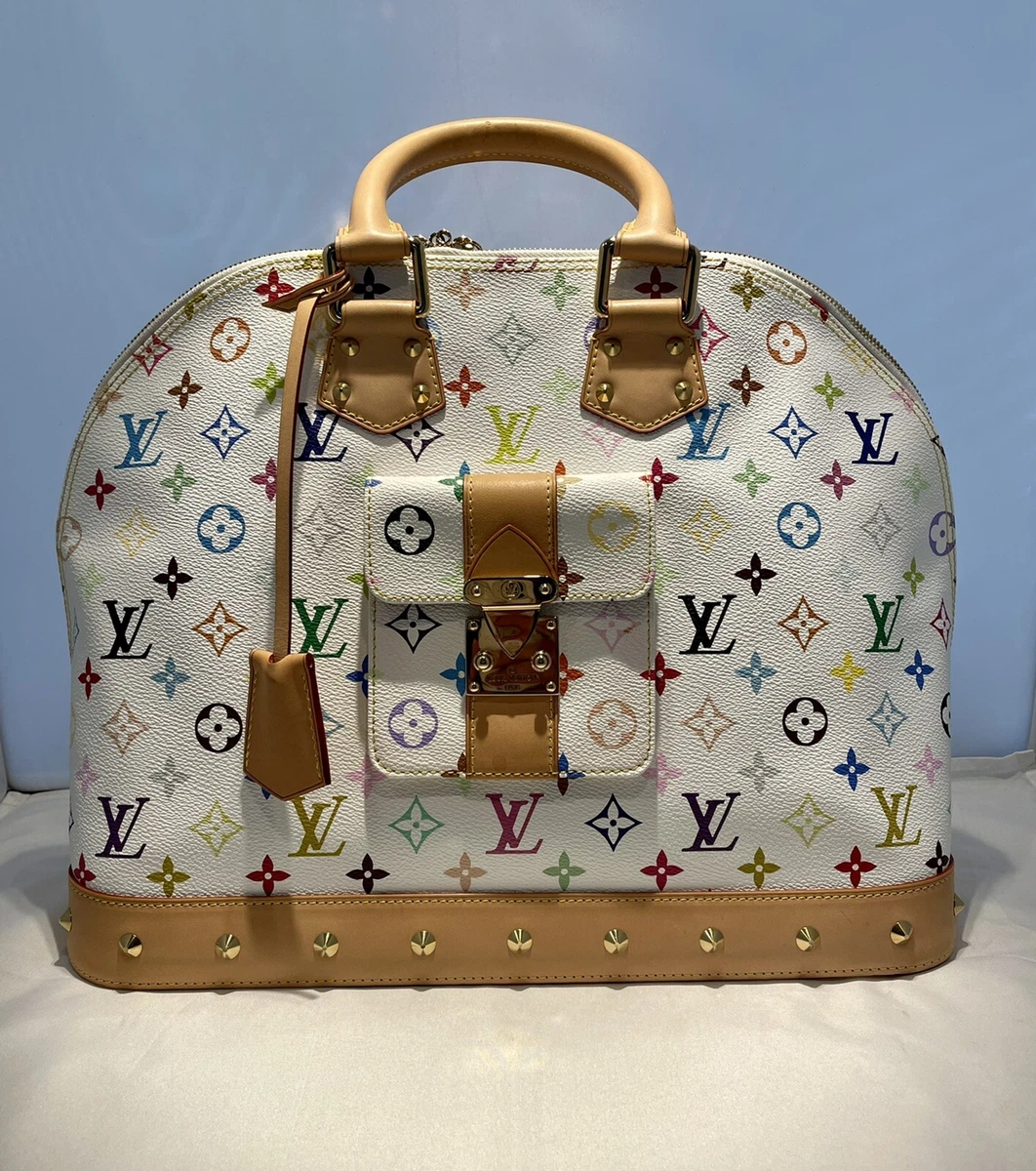 louis vuittons handbags multicolor white