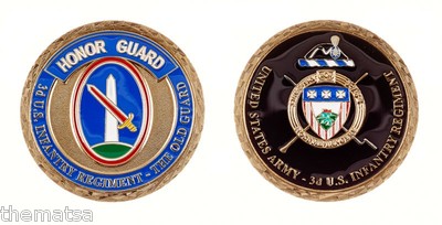ARMY HONOR GUARD 3RD INFANTRY THE OLD GUARD 1.75'' CHALLENGE COIN