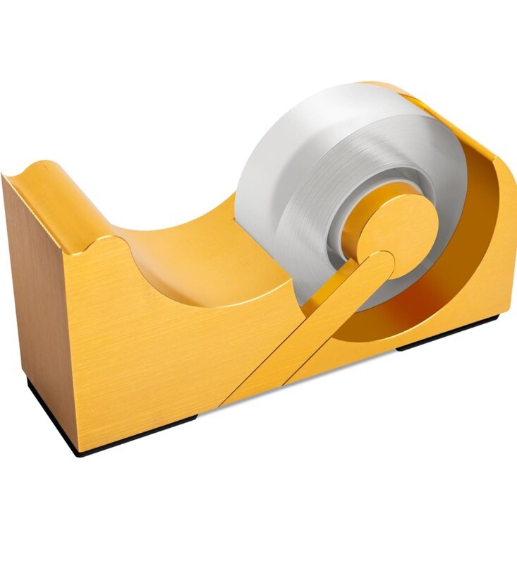 Desktop Tape Dispenser 1 Inch Core Acrylic Tape Dispensers, Gold Tape Holder ...-image