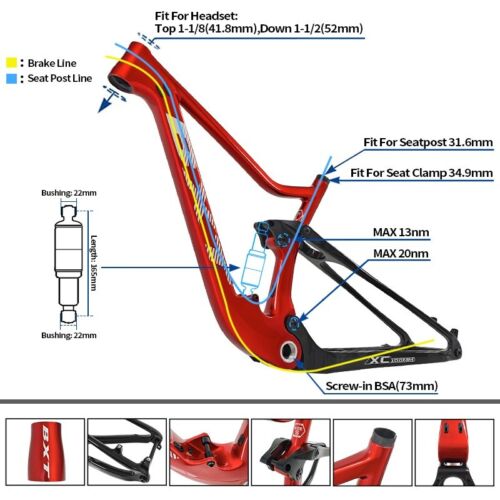 NEW Carbon Full Suspension Frame UDH mtb 29er Bike Bicycle Frames 148mm BSA - Picture 4 of 18