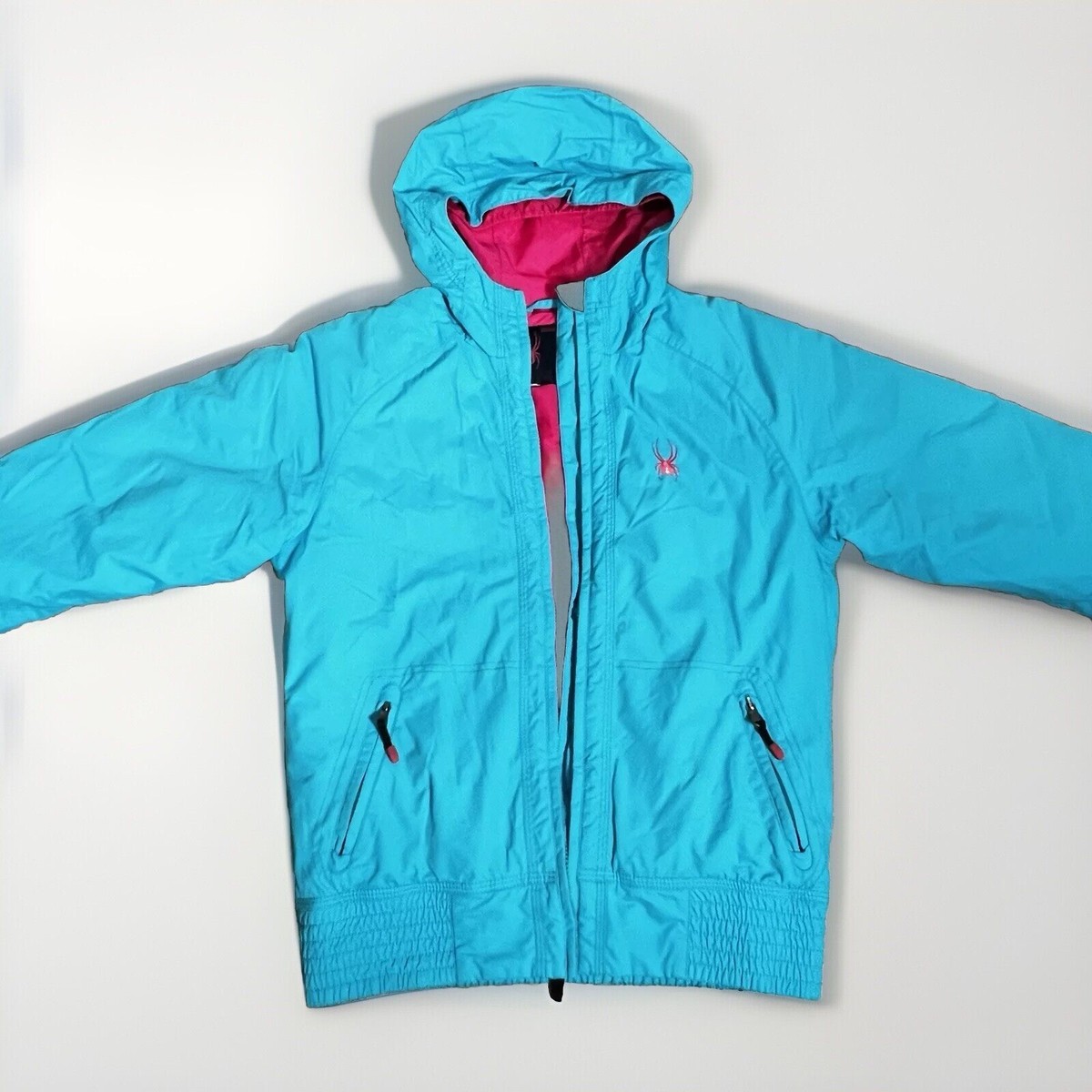 ジャケット・アウター 90s- used hooded jacket flamingo pattern Vintage 90s Color Cues Fuchsia Pink Geometric Print Nylon