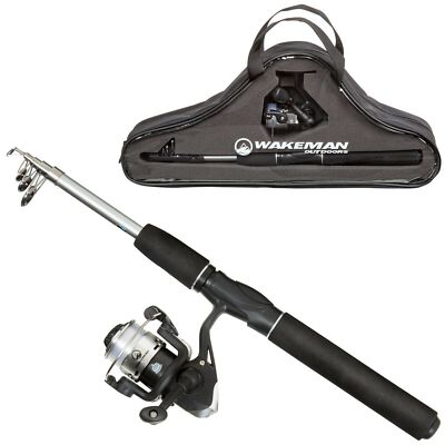 Telescopic Spinning Fishing Rod Pole Reel Combo Saltwater Freshwater with Case