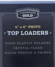 1 Count Cardboard Gold 4x6 Toploader Rigid Card Holders Photos Prints Postcards