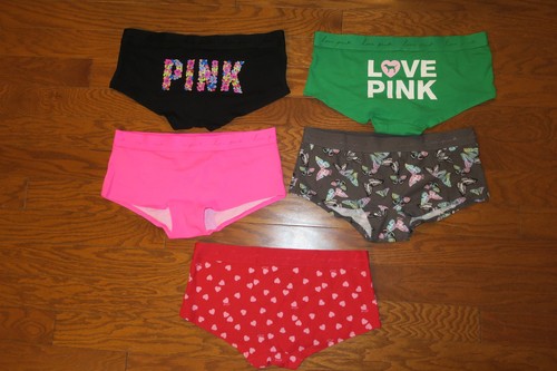 XL PAKET 5 ❤️ VICTORIA'S SECRET SUPER WEICH BAUMWOLLE ROSA HÖSCHEN JUNGEN KURZ BOYSHORT - Bild 4 von 4