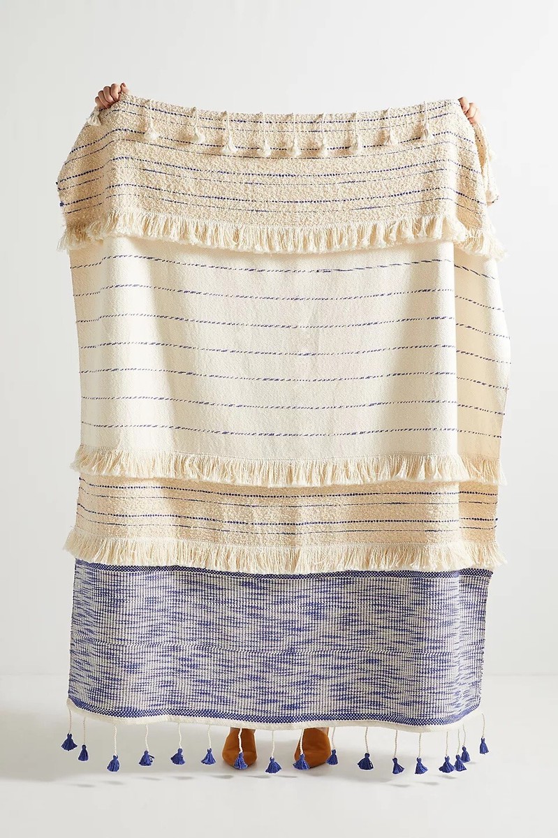 Anthropologie Embellished Nayo Throw Blanket | eBay