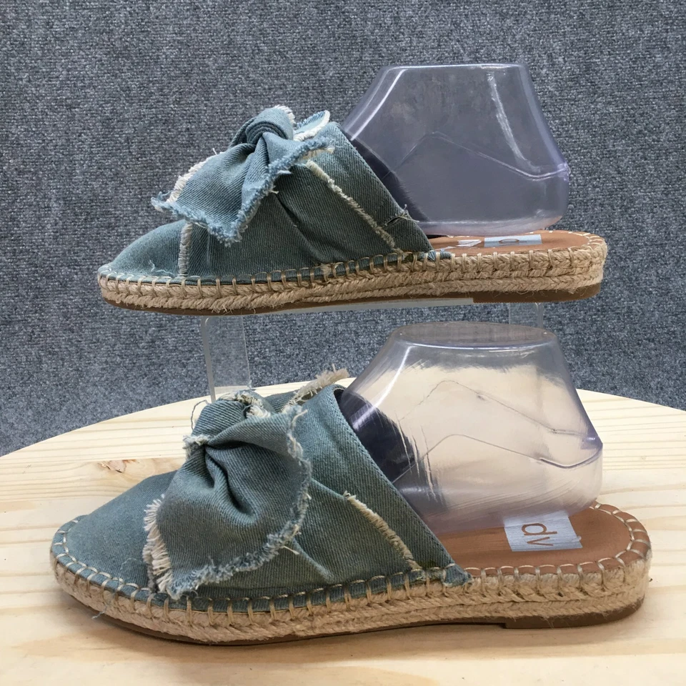 DV By Dolce Vita 凉鞋女式 9.5 休闲懒人鞋平底蓝色牛仔布 — 第 2/4 张图片