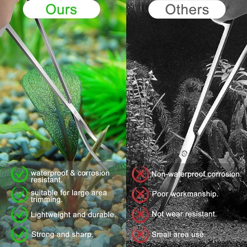 4 Piezas Herramientas de Aquascaping, Kit de Paisaje Acuario, Pinzas Largas y Fuertes, Tijera - Imagen 7 de 11