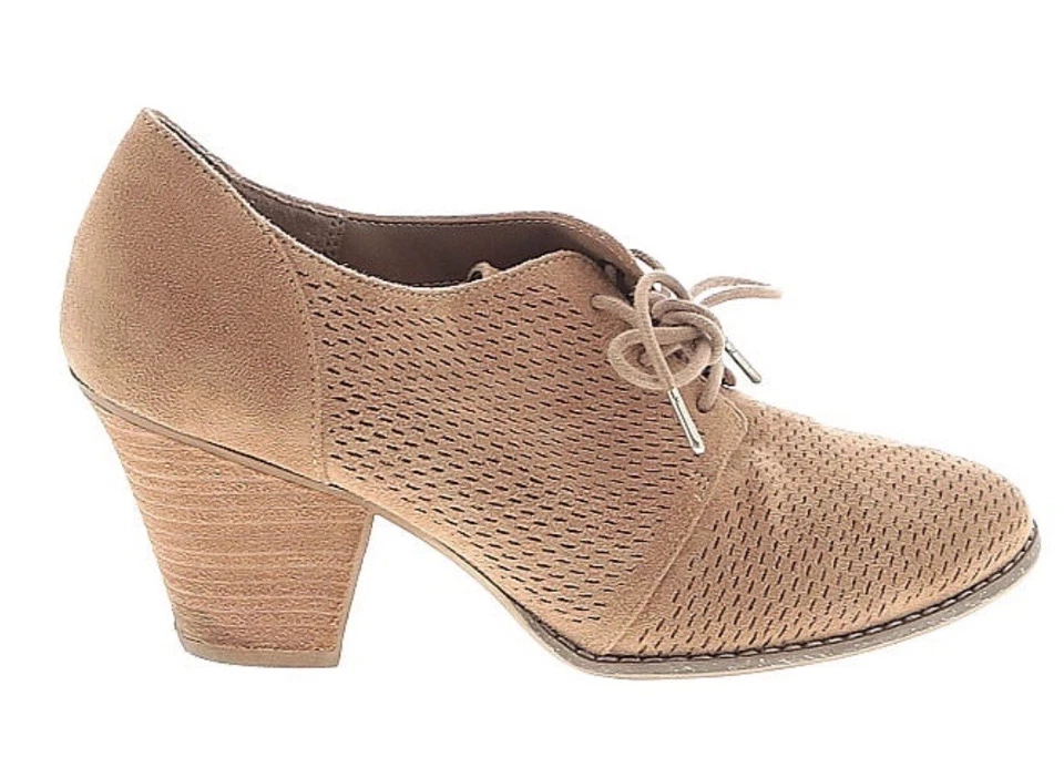 Dr. Scholl's Cheer Oxford Size US 8 M Tan Faux Suede Ankle Boots Bootie Lace Up - Изображение 3 из 4