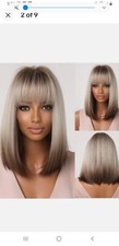 Brown Blonde Ombre  BLONDE Bob Wigs With Bangs--CHOOSE YOU COLOR