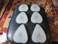 Vintage Curved Glass Lamp Panels - Set of 6 - Flower Pattern Approx 8 1/4" Tall