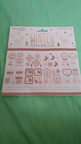 D/C Winter Sparkle 8" x 8" Decoupage - 24 Sheets, 3 x 8 Designs, COMPLETE PAD! - 第 1/2 張圖片